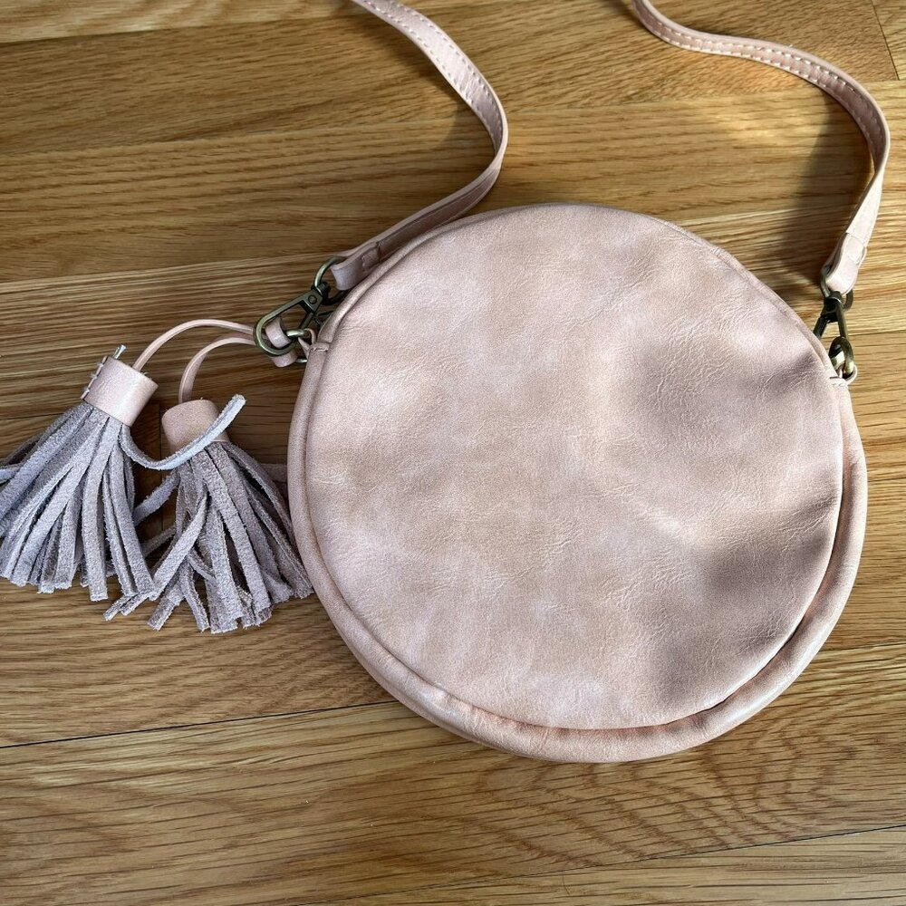 Anthropologie | Willa Circle Crossbody Bag | Pink, Faux Leather
